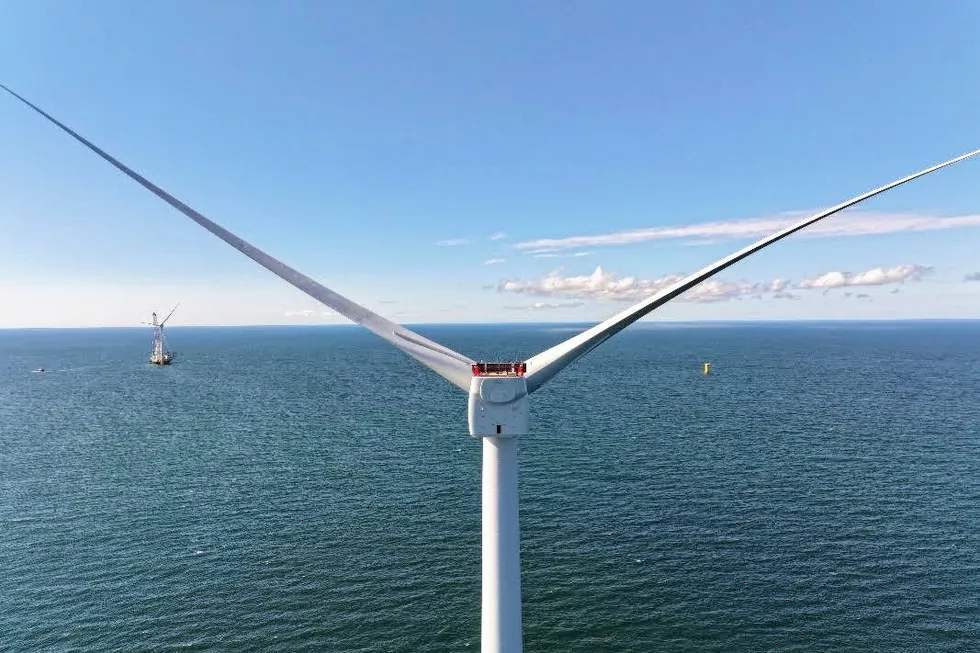 A turbine at Vineyard Wind.