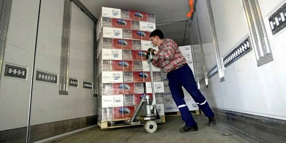 Norway's salmon exports into Belarus have been halted, according to Russian authorities.