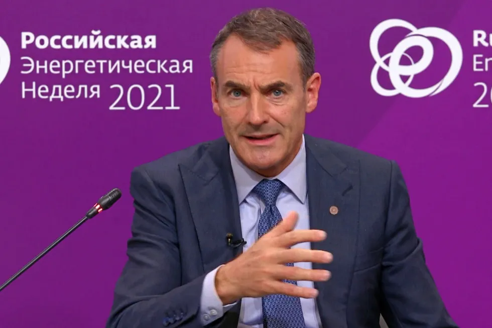 The case for gas: BP chief executive Bernard Looney speaks at Russian Energy Week conference in Moscow