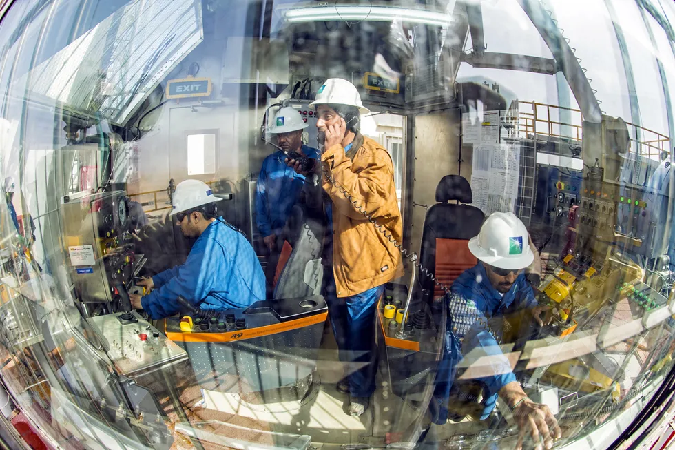 In the spotlight: Saudi Aramco onshore rig and workers in action