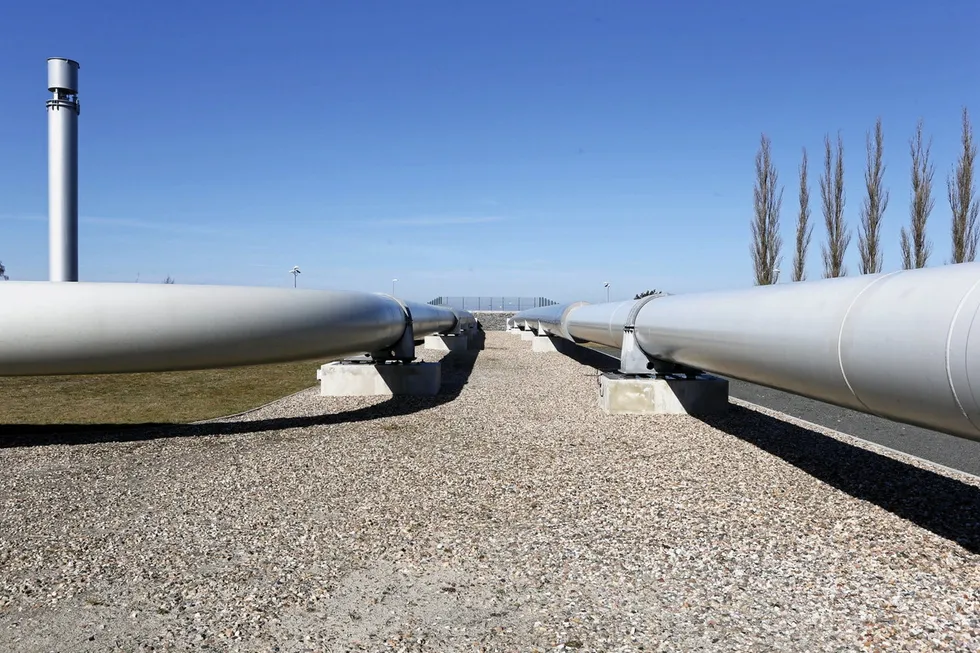 No rush: landfall of the Gazprom-led subsea gas export Nord Stream subsea gas pipeline in Lubmin in Germany