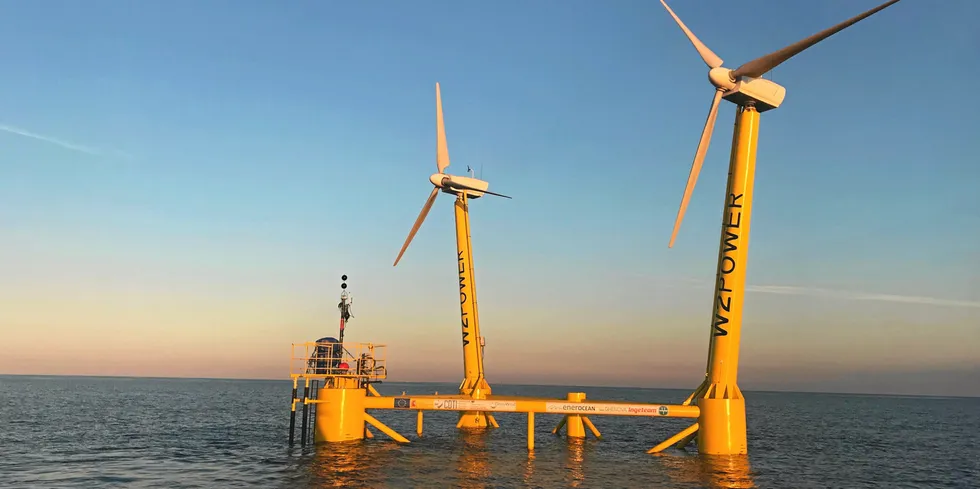 Part-scale prototype of EnerOcean W2Power design off Spain