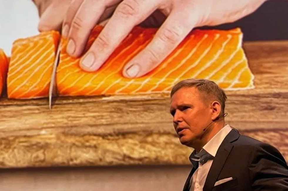 Mowi CEO Ivan Vindheim at the North Atlantic Seafood Forum.