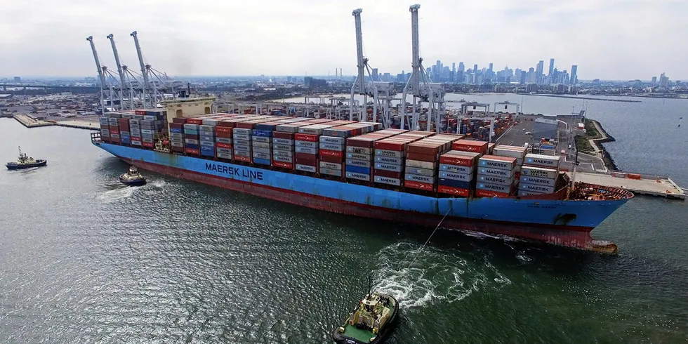Maersk returning empty containers to China. Part of the spike in shipping costs have to do with containers being spread out across the globe from COVID disruptions.