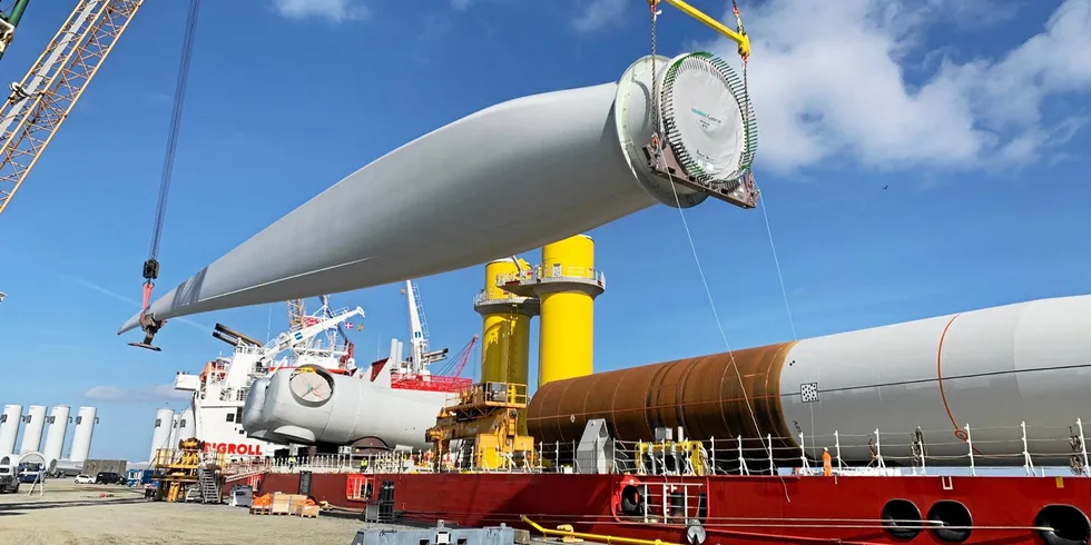 Blades for Virginia's 12MW CVOW pilot project being loaded out