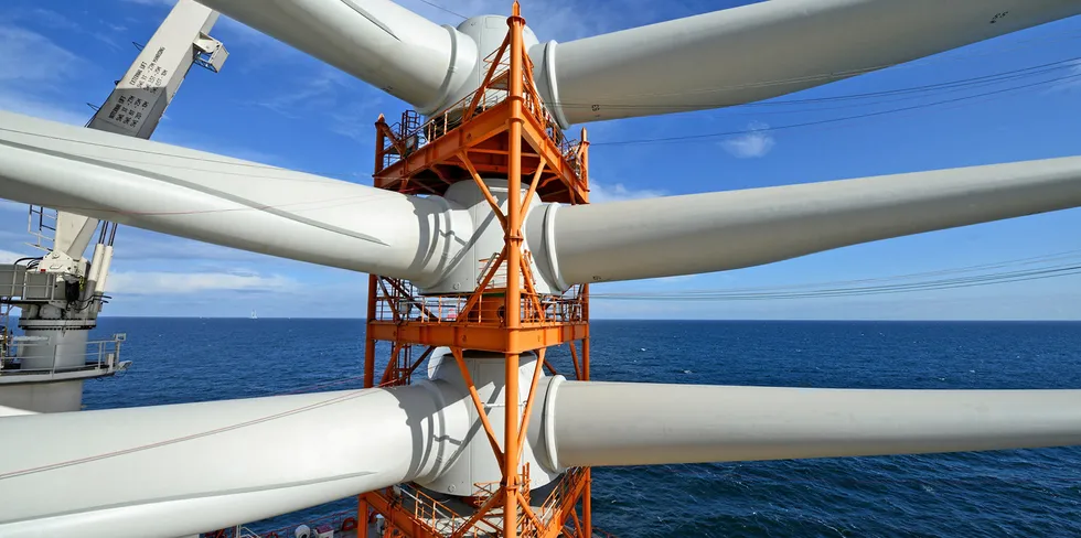 Rotor stars onboard Fred Olsen Windcarrier vessel off Germany