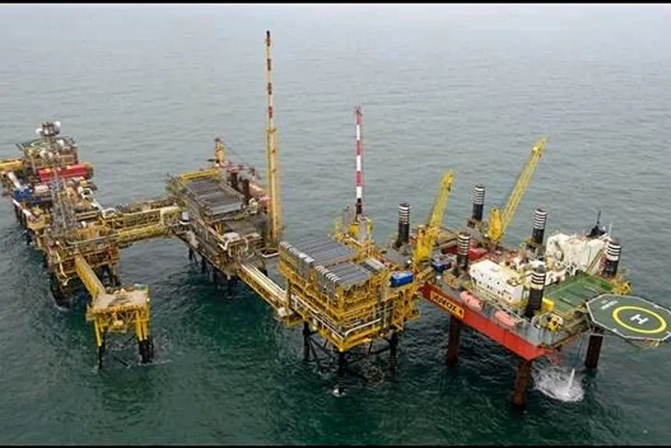 The Leman Alpha field in the southern North Sea offshore the UK.
