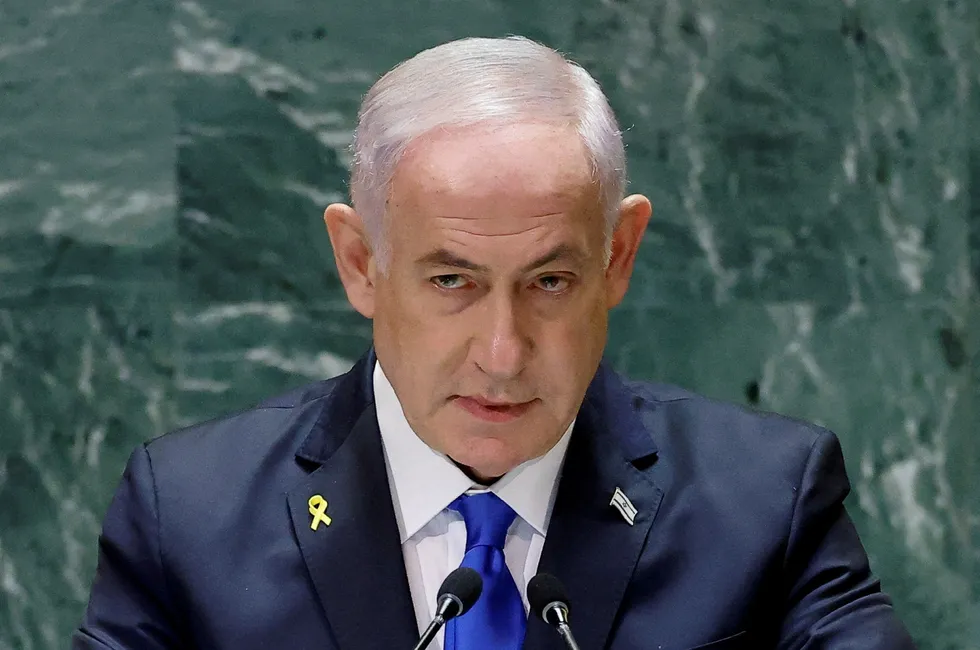 Israel’s Prime Minister Benjamin Netanyahu addresses the UN General Assembly in New York in September.