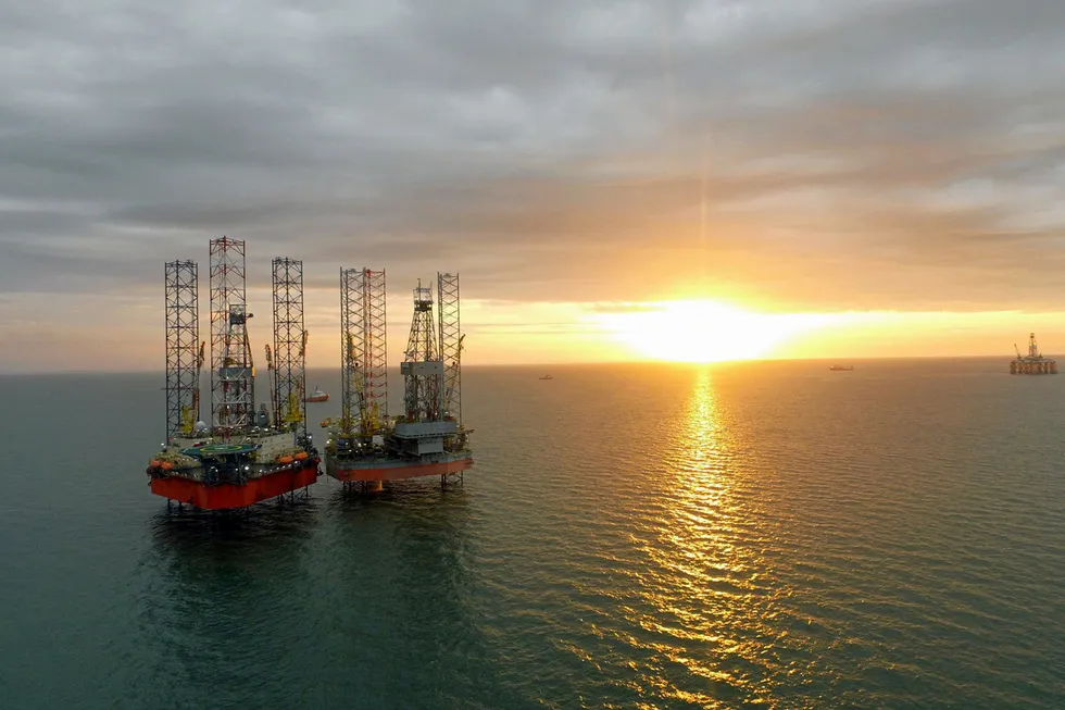 In action: Velesto jack-up drilling rigs