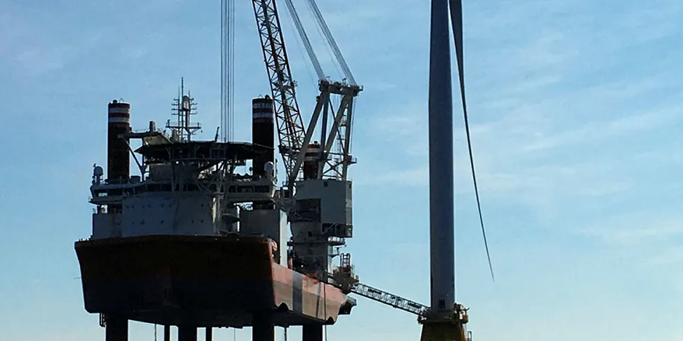 Turbines being installed south of Rhode Island.