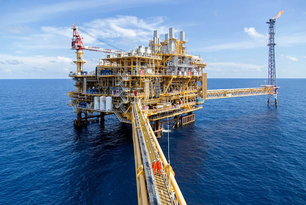 The PTTEP-operated Bongkot gas field in the Gulf of Thailand, offshore Thailand.