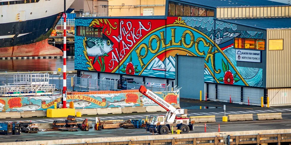 Wild Alaska pollock mural in Seattle, Washington.