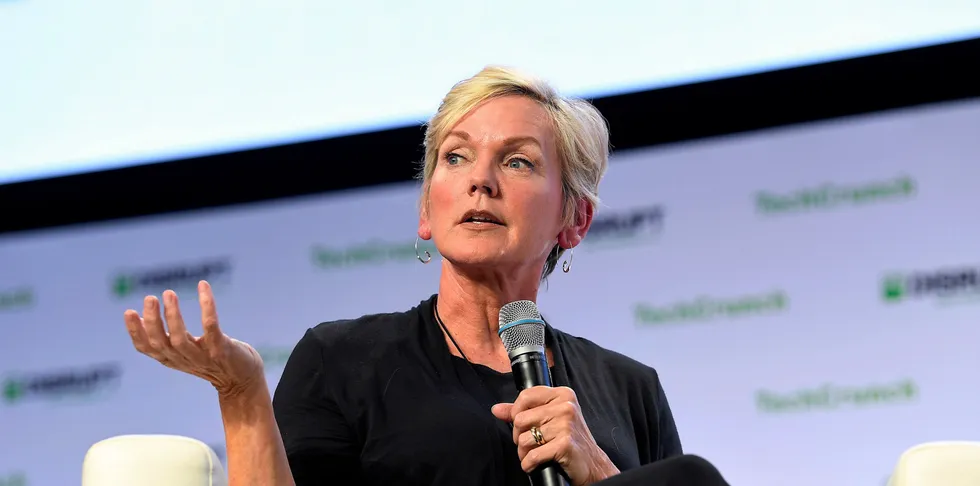 Former Governor of Michigan & CNN Commentator Jennifer Granholm speaks onstage during TechCrunch Disrupt San Francisco 2019 at Moscone Convention Center.
