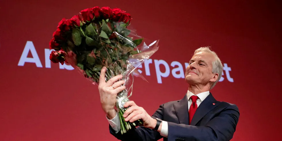 Norway's Workers Party leader and likely future prime minister, Jonas Gahr Støre, after his election win on Monday