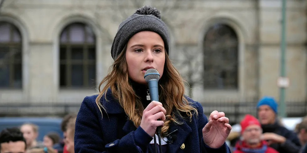 Climate activist Luisa Neubauer at rally in Berlin.
