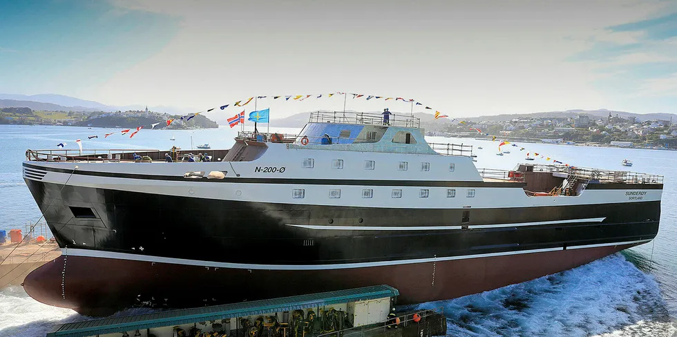 New fishing stern trawler vessel.