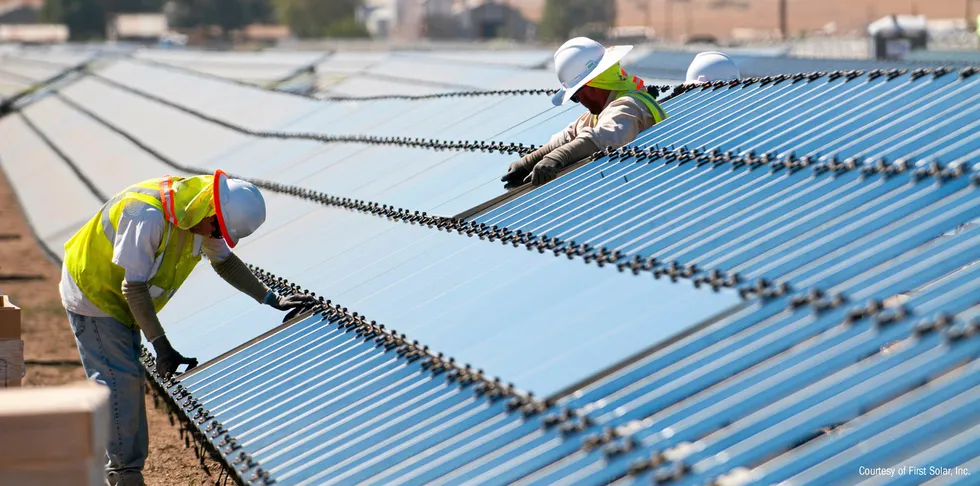 First Solar PV modules are installed in the US.