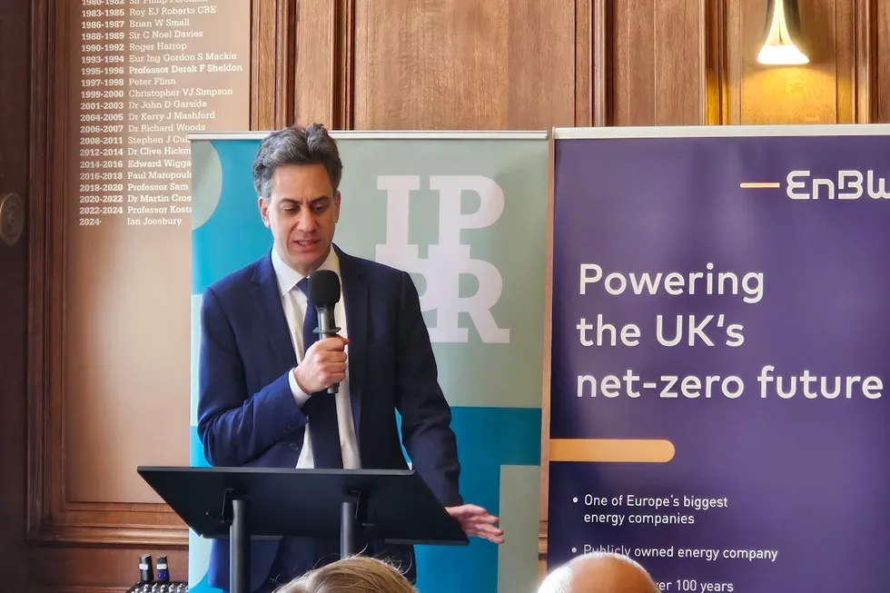 UK energy minister Ed Miliband speaks of his hopes for GB Energy