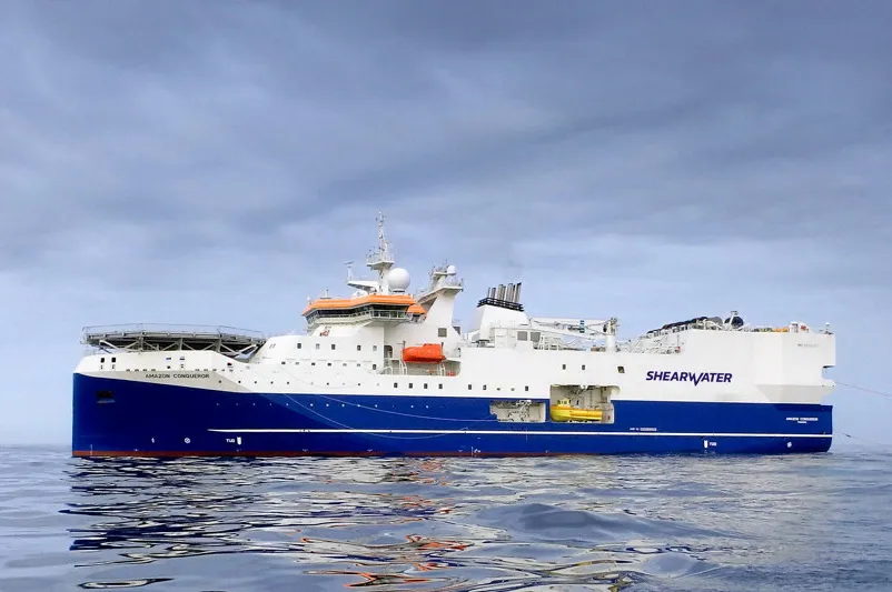 Shearwater's Amazon Conqueror seismic vessel.