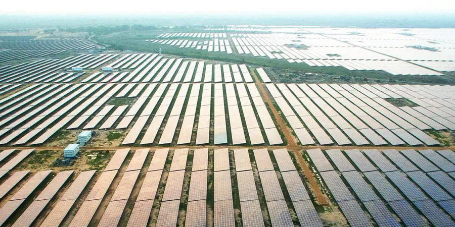 Adani Green Energy's 648MW Ultra Mega Solar power plant in Tamil Nadu, India.