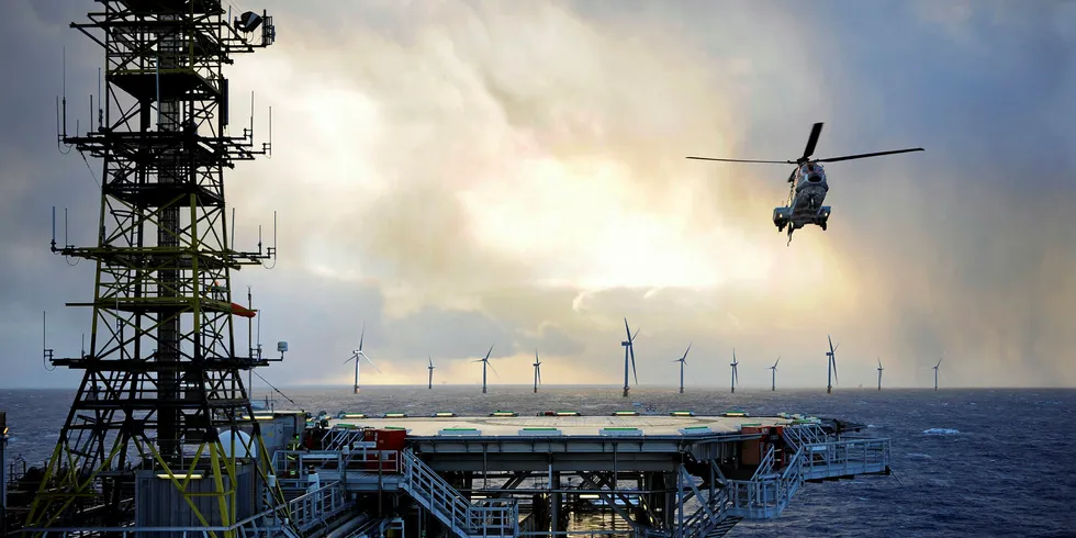 A rendering of Equinor's Hywind Tampen mock-up.