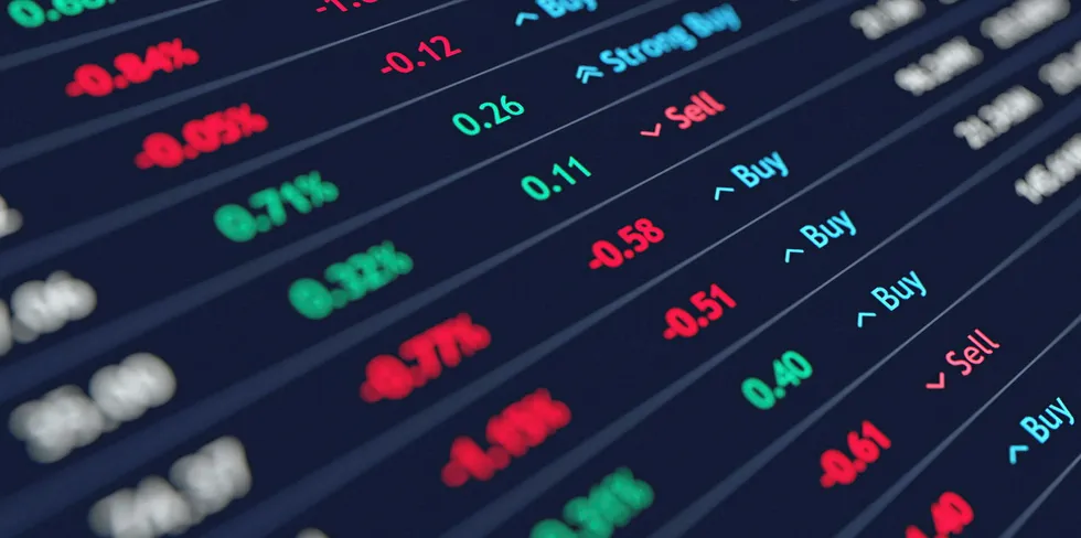 Stock market buy-sell activity.
