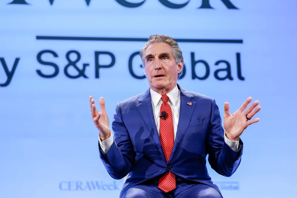 US Secretary of the Interior, Doug Burgum, speaks at the CERAWeek by S&P Global energy conference in Houston, Texas, US, on 12 March 2025.