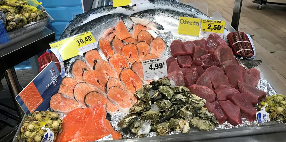 Norwegian salmon in a Spanish supermarket.
