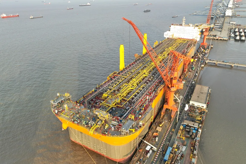 Available space: An FPSO hull under construction at SWS in Shanghai