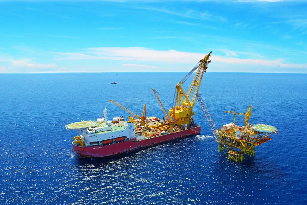 Challenging times: an offshore barge operated by Sapura Energy