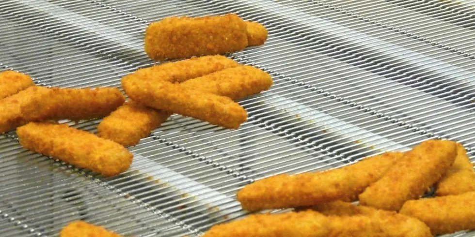 fish fingers. Royal Greenland Koszalin factory_ Poland. July 2011