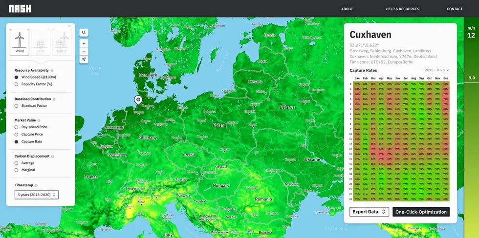 Screenshot of Nash scouting tool
