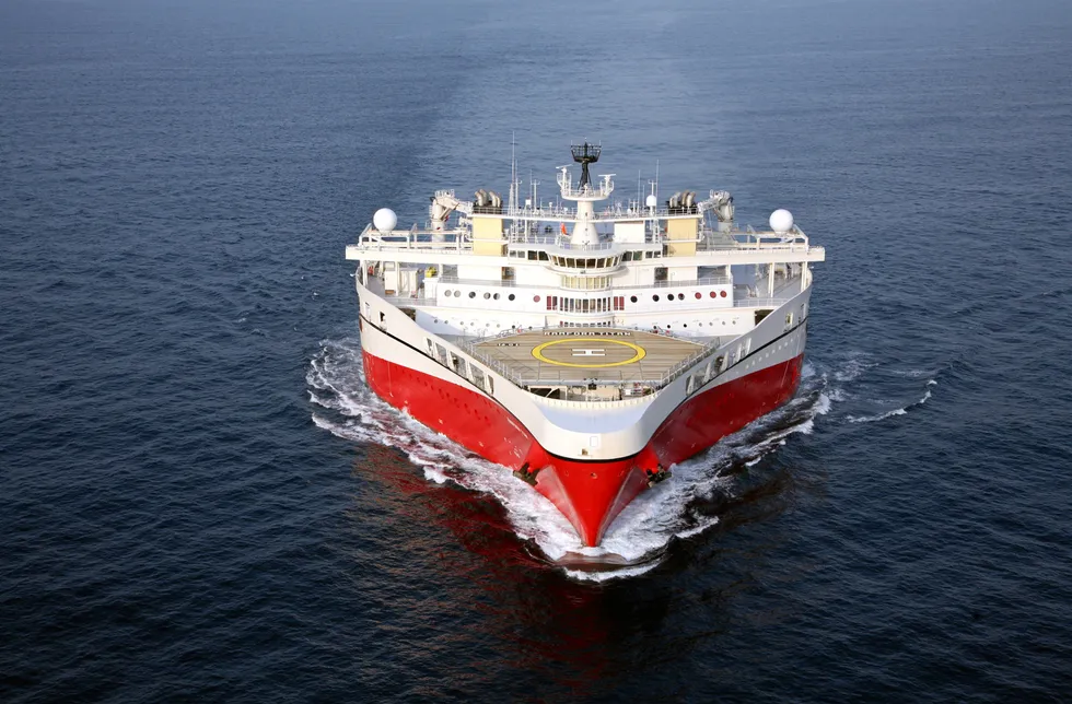 Low bidder: the PGS seismic survey vessel Ramform Titan.