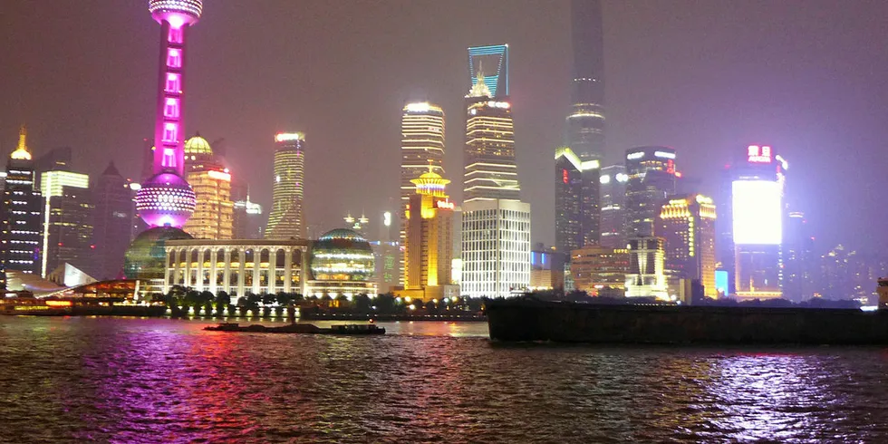 Shanghai skyline.