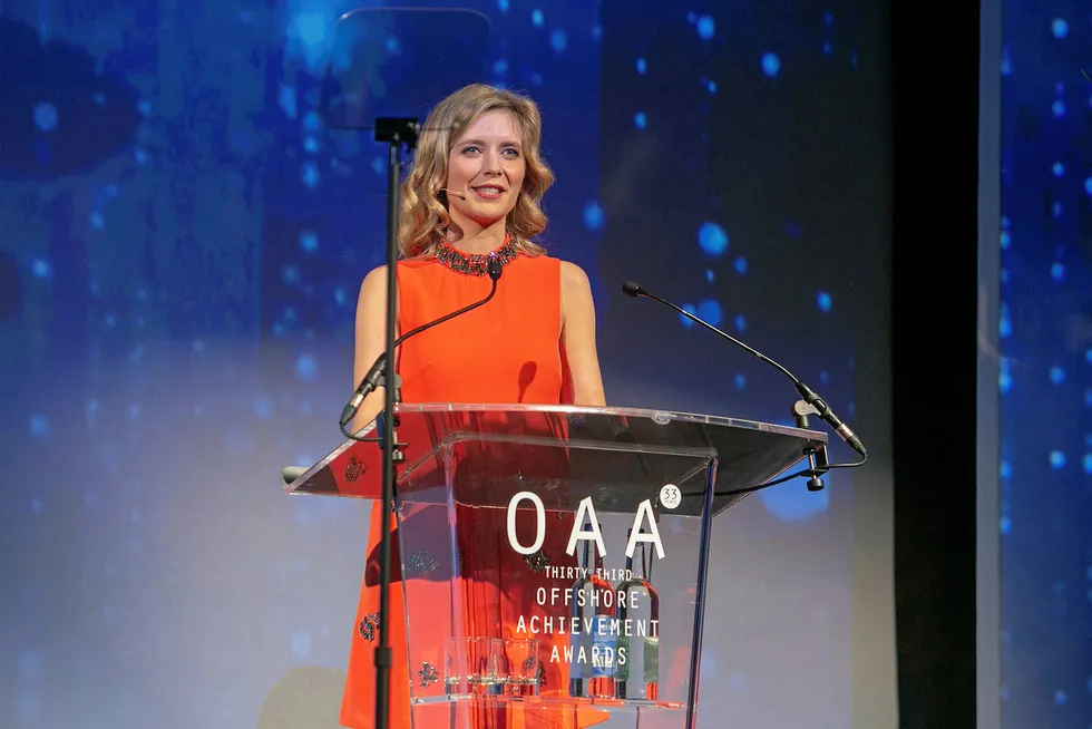 Presenter: Rachel Riley at a previous Offshore Achievement Awards