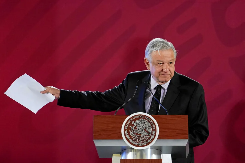 Pemex plan: Mexico's President Andres Manuel Lopez Obrador holds a news conference at the National Palace in Mexico City