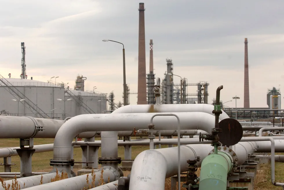 Going with the flow: a pumping station at the end of the Druzhba oil pipeline in the east German refinery in Schwedt.
