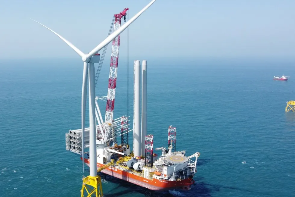 A picture released of the installed turbine by Siemens Gamesa.