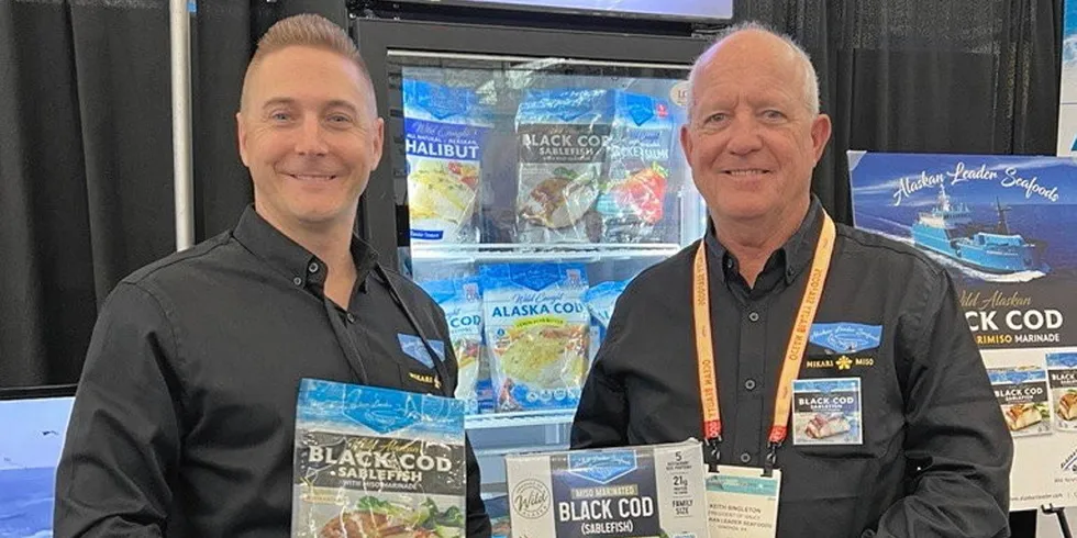 From left to right: Scott Sandvig, vice president of Alaskan Leader's value-added division; Keith Singleton, president of value-added division for Alaskan Leader Seafoods.