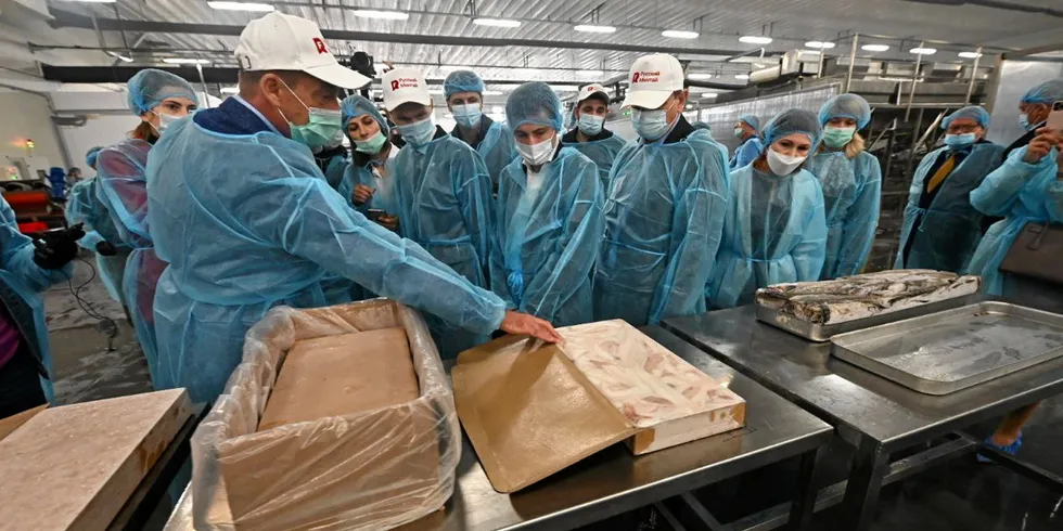 Russian Fishery Company's pollock processing facility in Primoriye.