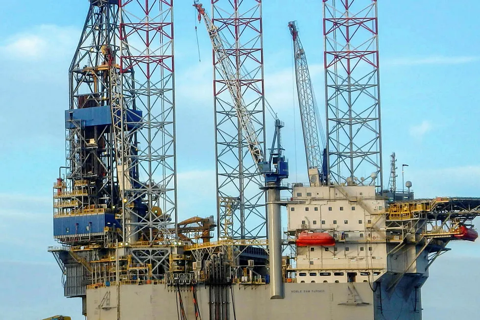 Down to work: the Noble Drilling jack-up Sam Turner