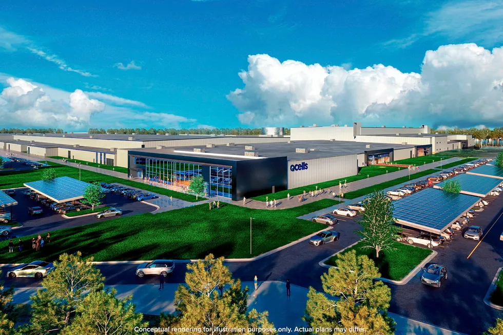 . Conceptual rendering of Qcells solar supply chain factory in Georgia.