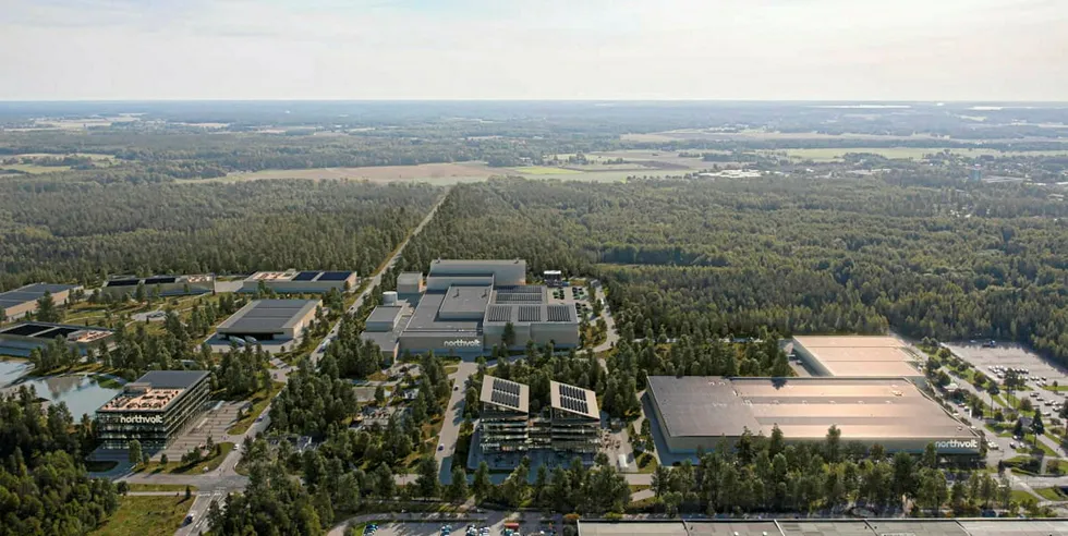 Rendering of Northvolt R&D campus in Sweden