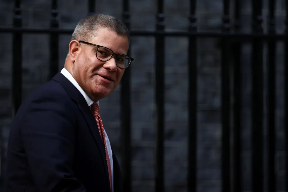 Pressure: Alok Sharma outside Downing Street in London