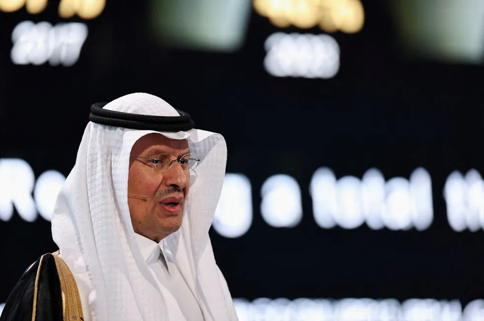 Saudi Arabia's Minister of Energy Prince Abdulaziz bin Salman Al Saud attends the Future Investment Initiative (FII) in Riyadh, Saudi Arabia October 29, 2024.
