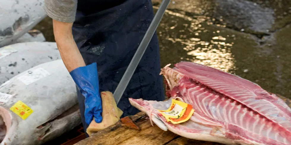 Jan. 5 means auction day at the world's largest fish market in Tokyo.