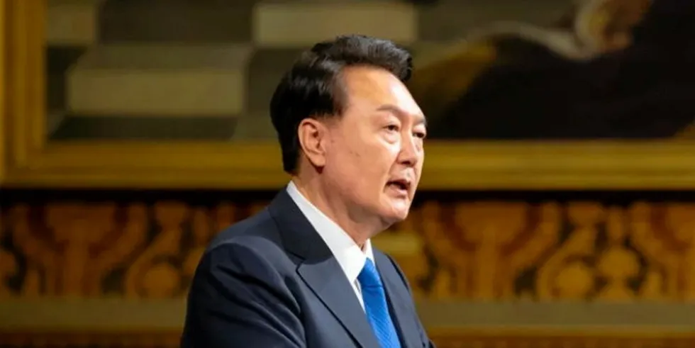 South Korea's President Yoon Suk Yeol visiting the UK Parliament
