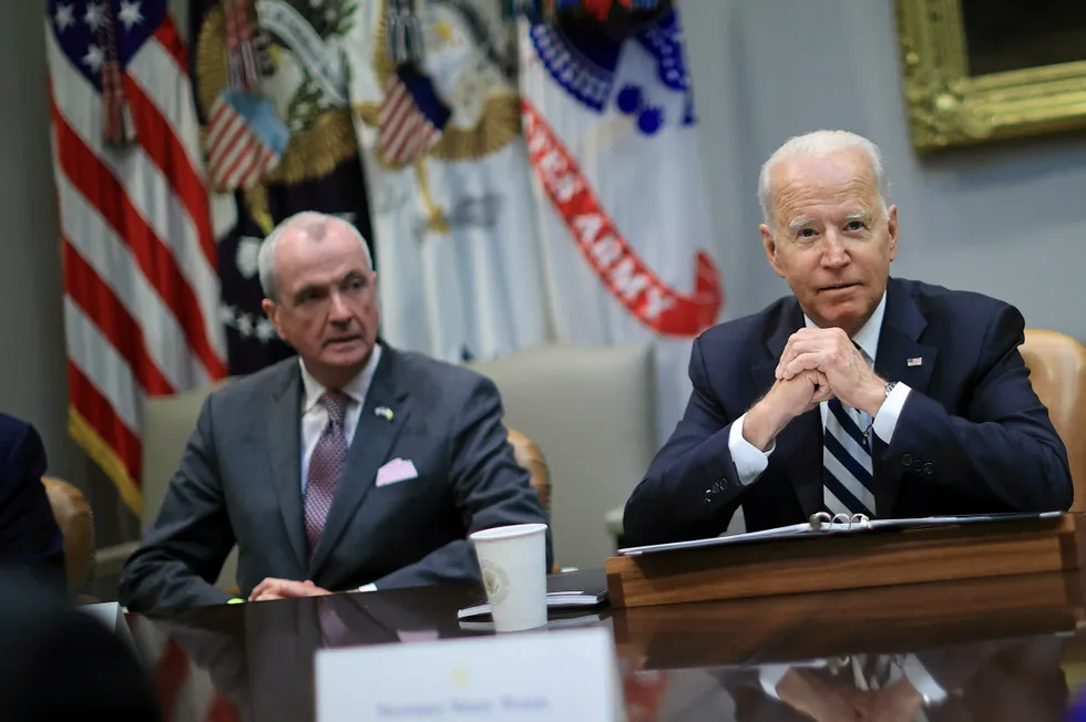 NJ governor Phil Murphy (left) is like Joe Biden a strong supporter of offshore wind.
