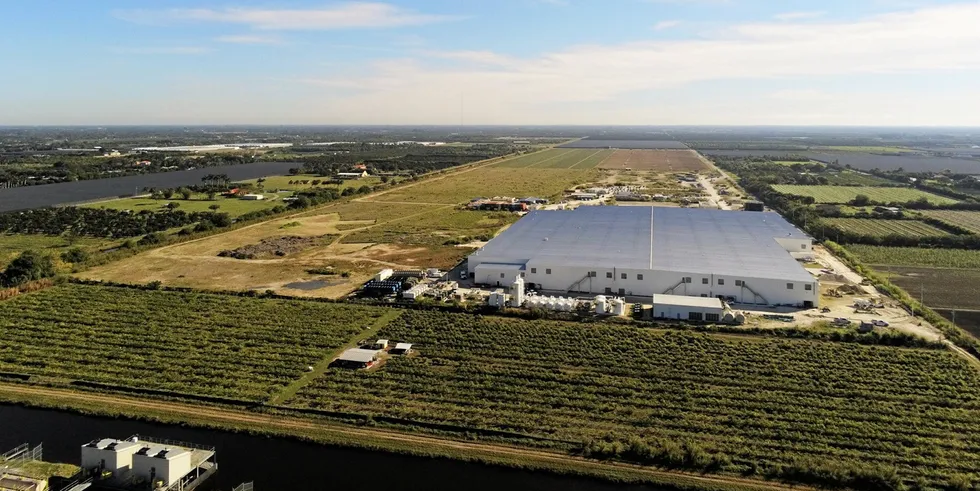 Atlantic Sapphire's Miami Bluehouse land-based salmon farm.