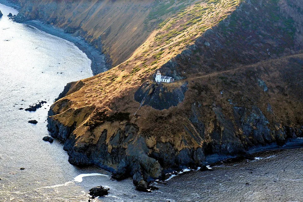 Seeing the light: a lighthouse on the northern edge of the Shmidta Peninsula on Sakhalin Island in Russia in proximity to which oil producer Rosneft will explore an offshore block